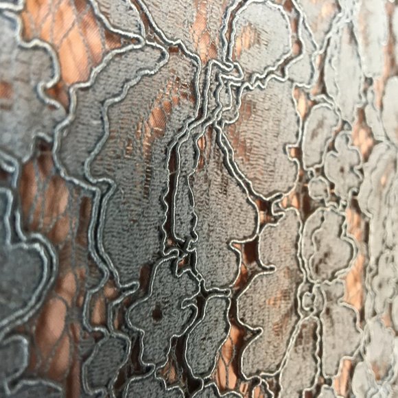 Cynthia Rowley Blouse Top 2 XS Lace Shell Dusty Blue Floral Cap Sleeve Career - Picture 7 of 13